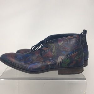 Steve Madden Handcrafted Artisan Leather Novelty Art Collection Boots Size 40